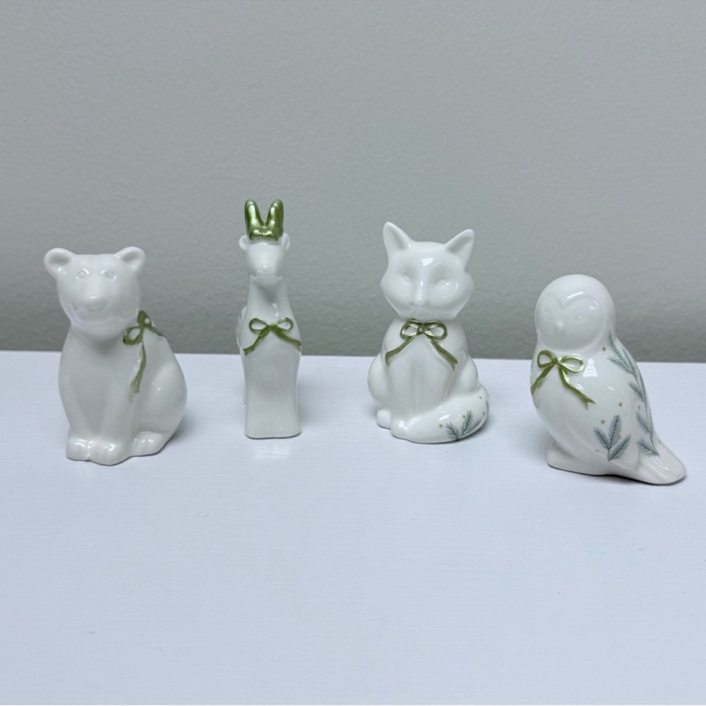 Target Bullseye Playground Full Set of 4 Ceramic Woodland Forest Animal Figurals